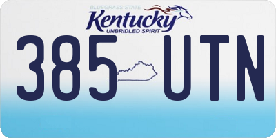 KY license plate 385UTN