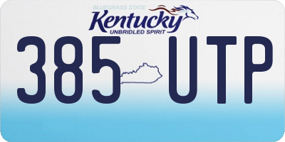 KY license plate 385UTP