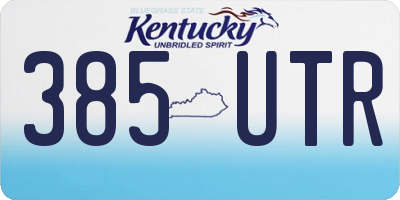 KY license plate 385UTR
