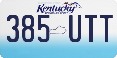 KY license plate 385UTT