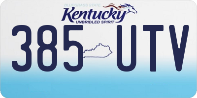 KY license plate 385UTV