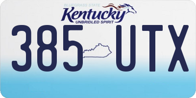 KY license plate 385UTX