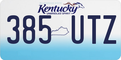 KY license plate 385UTZ