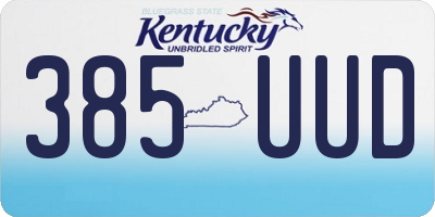 KY license plate 385UUD