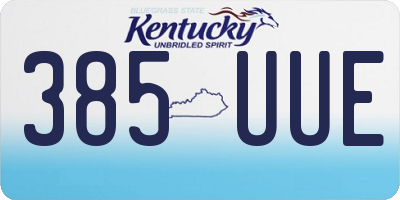 KY license plate 385UUE