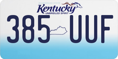 KY license plate 385UUF