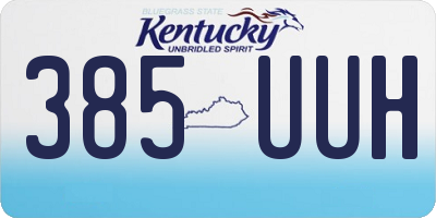 KY license plate 385UUH
