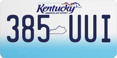 KY license plate 385UUI