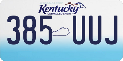 KY license plate 385UUJ
