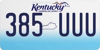 KY license plate 385UUU