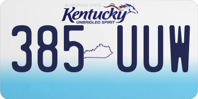 KY license plate 385UUW