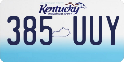 KY license plate 385UUY