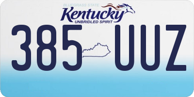 KY license plate 385UUZ
