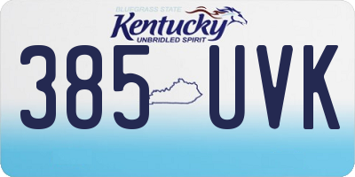 KY license plate 385UVK