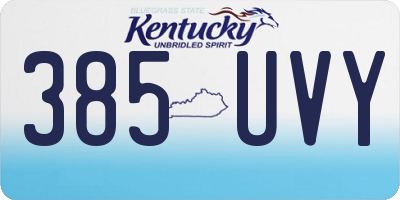 KY license plate 385UVY