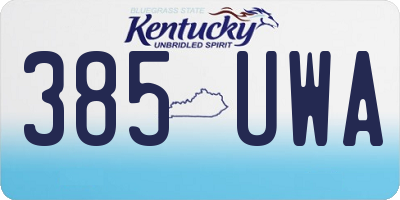 KY license plate 385UWA