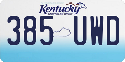 KY license plate 385UWD