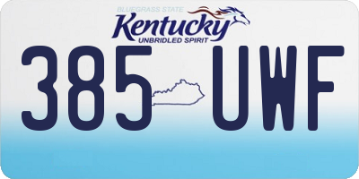KY license plate 385UWF