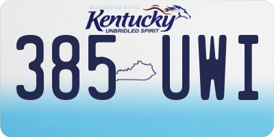 KY license plate 385UWI