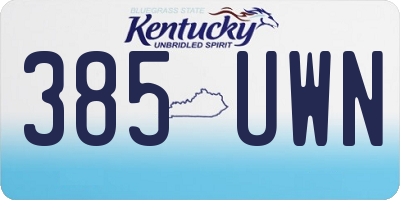 KY license plate 385UWN