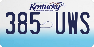 KY license plate 385UWS