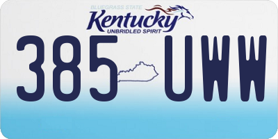 KY license plate 385UWW