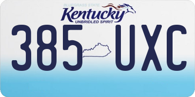 KY license plate 385UXC
