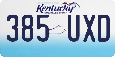 KY license plate 385UXD