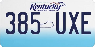 KY license plate 385UXE