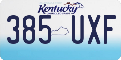 KY license plate 385UXF