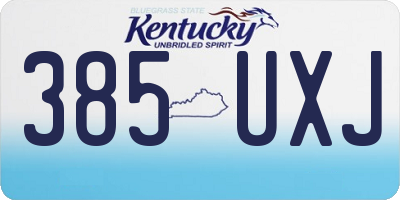 KY license plate 385UXJ