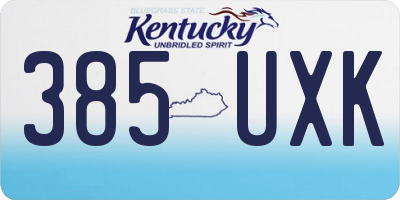 KY license plate 385UXK