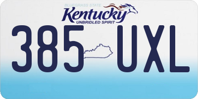 KY license plate 385UXL
