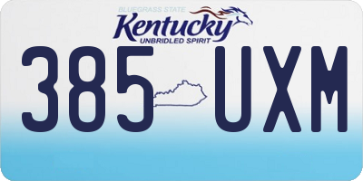 KY license plate 385UXM