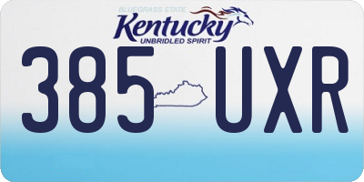 KY license plate 385UXR