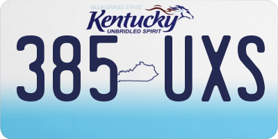KY license plate 385UXS