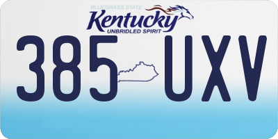 KY license plate 385UXV