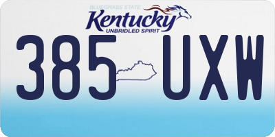 KY license plate 385UXW