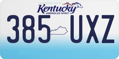 KY license plate 385UXZ