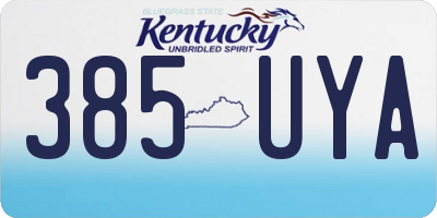 KY license plate 385UYA