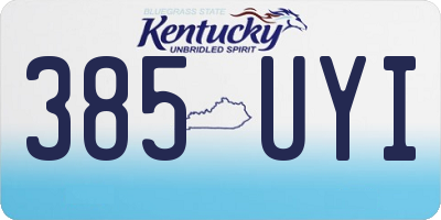 KY license plate 385UYI