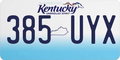 KY license plate 385UYX