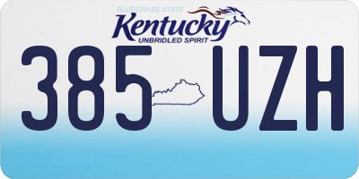 KY license plate 385UZH