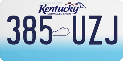 KY license plate 385UZJ