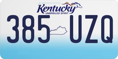 KY license plate 385UZQ
