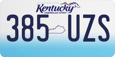 KY license plate 385UZS