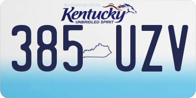 KY license plate 385UZV