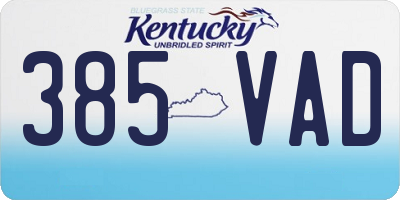 KY license plate 385VAD