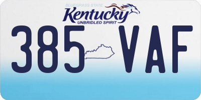 KY license plate 385VAF