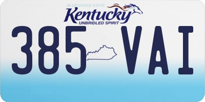 KY license plate 385VAI